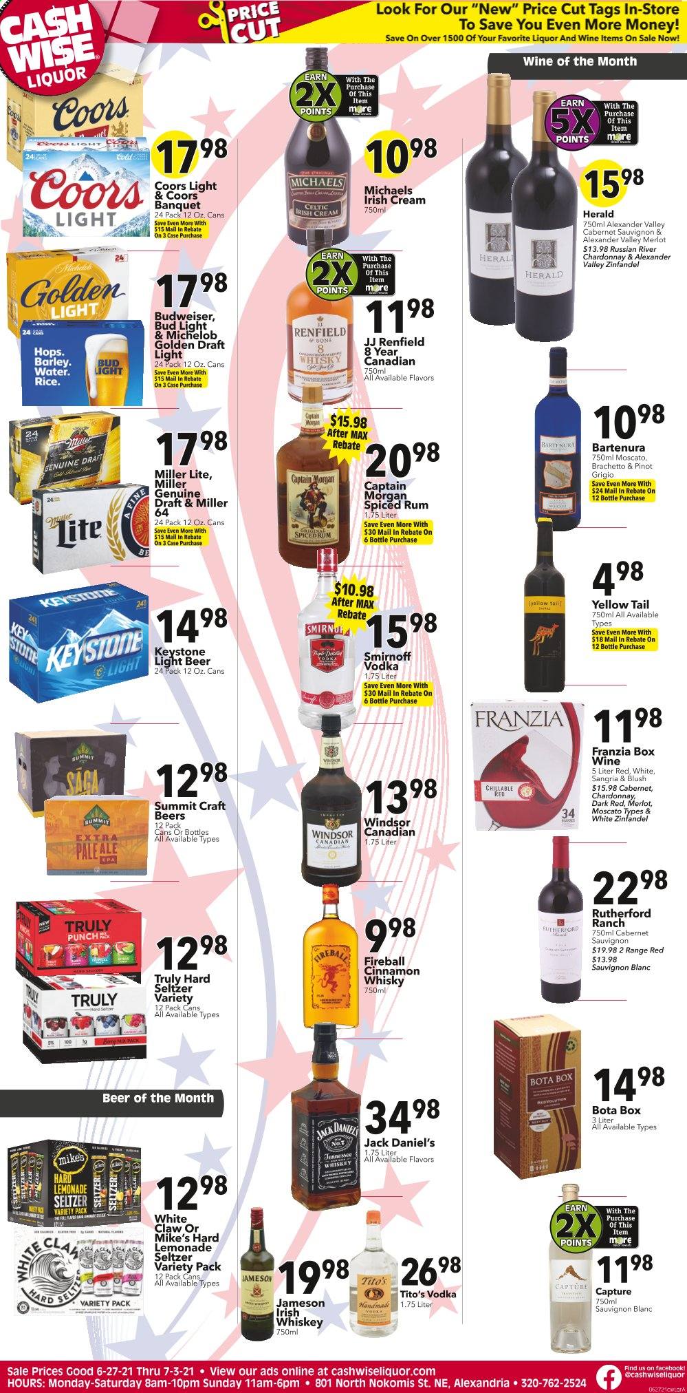 Cash Wise Liquor Ad from june 27 to july 3 2021 - Page 1