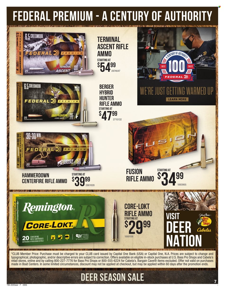 Cabela's + Bass Pro Shops Ad: Deer Season Gear Up & Save! - Page 7