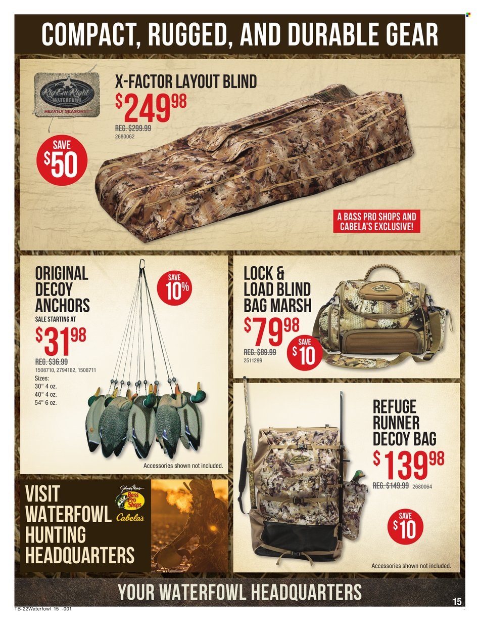 Cabela's + Bass Pro Shops Ad: Waterfowl Gear Up & Save! - Page 15