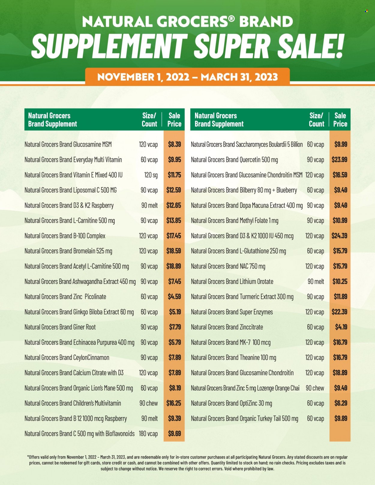 Natural Grocers Brand Supplement Super Sale - Page 2