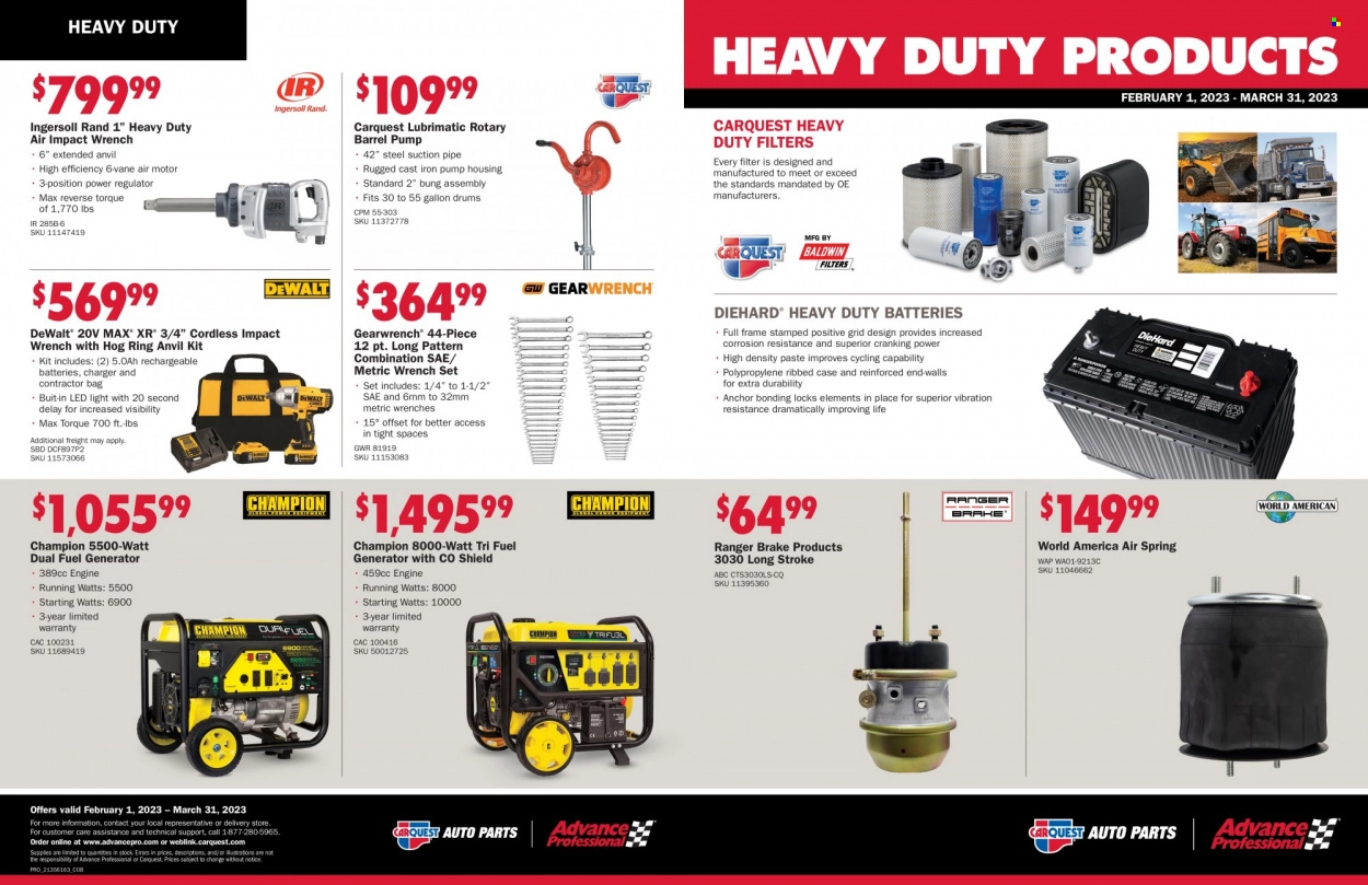 Carquest Heavy Duty Products Flyer - Page 1