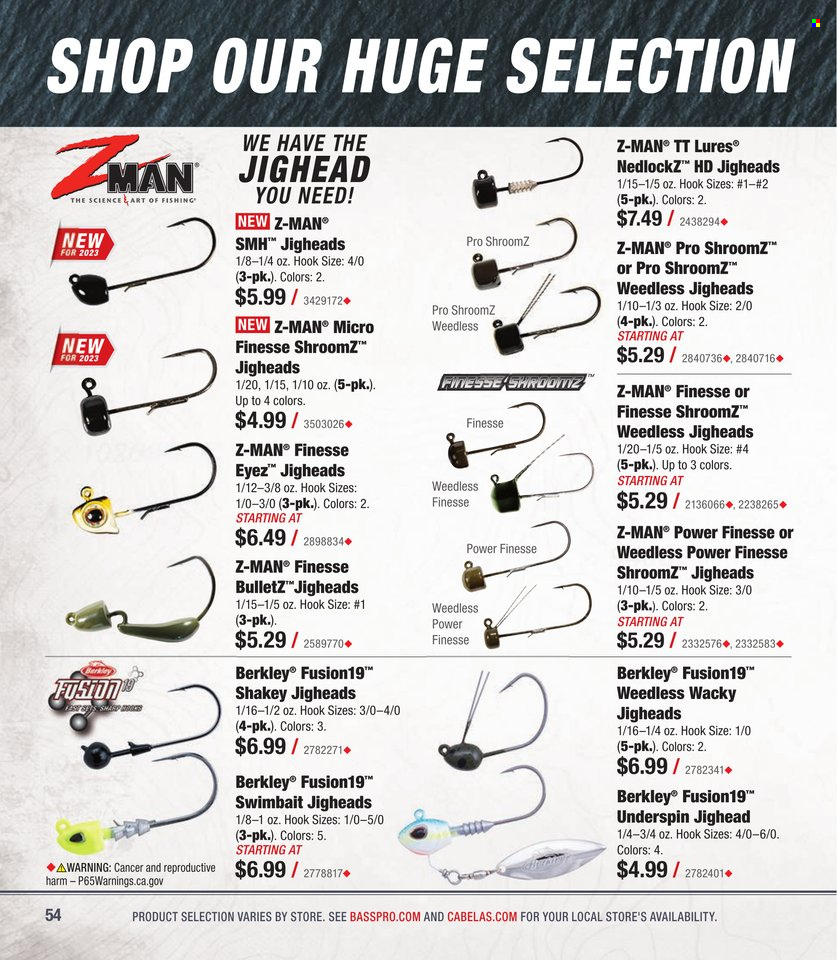 Cabela's + Bass Pro Shops - Bass Fishing Specialist Catalog 2023 - Page 54