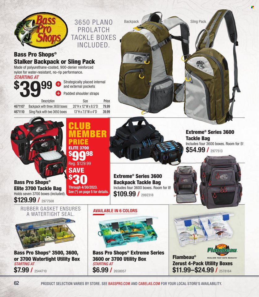 Cabela's + Bass Pro Shops - Bass Fishing Specialist Catalog 2023 - Page 62