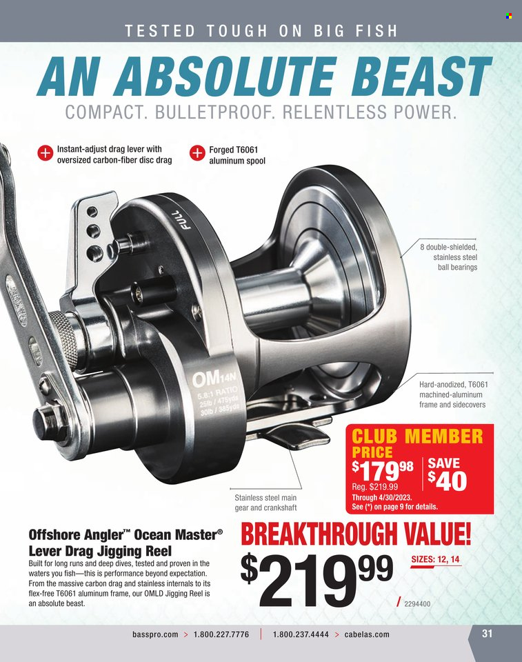 Bass Pro Shops + Cabela's World Wide Sportsman Saltwater Specialist Catalog 2023 - Page 224