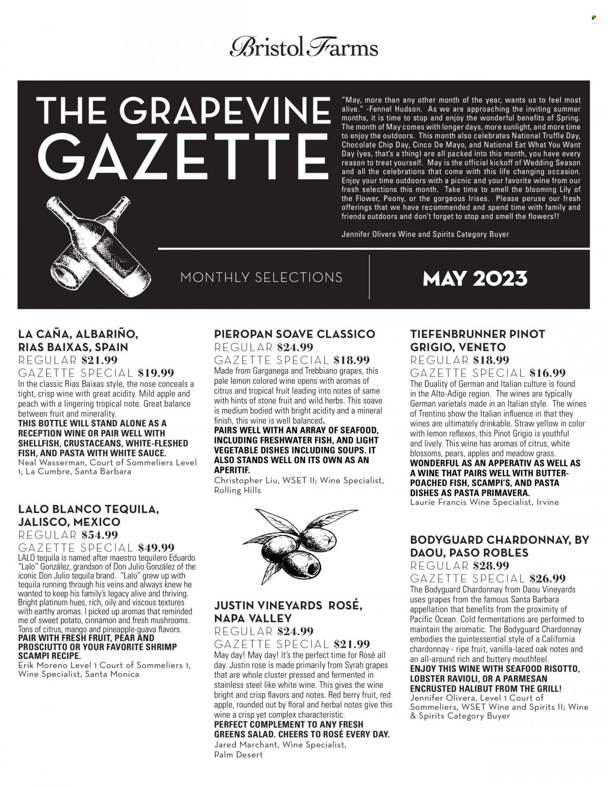 Bristol Farms - The Grapevine Gazette - May 2023 - Page 1