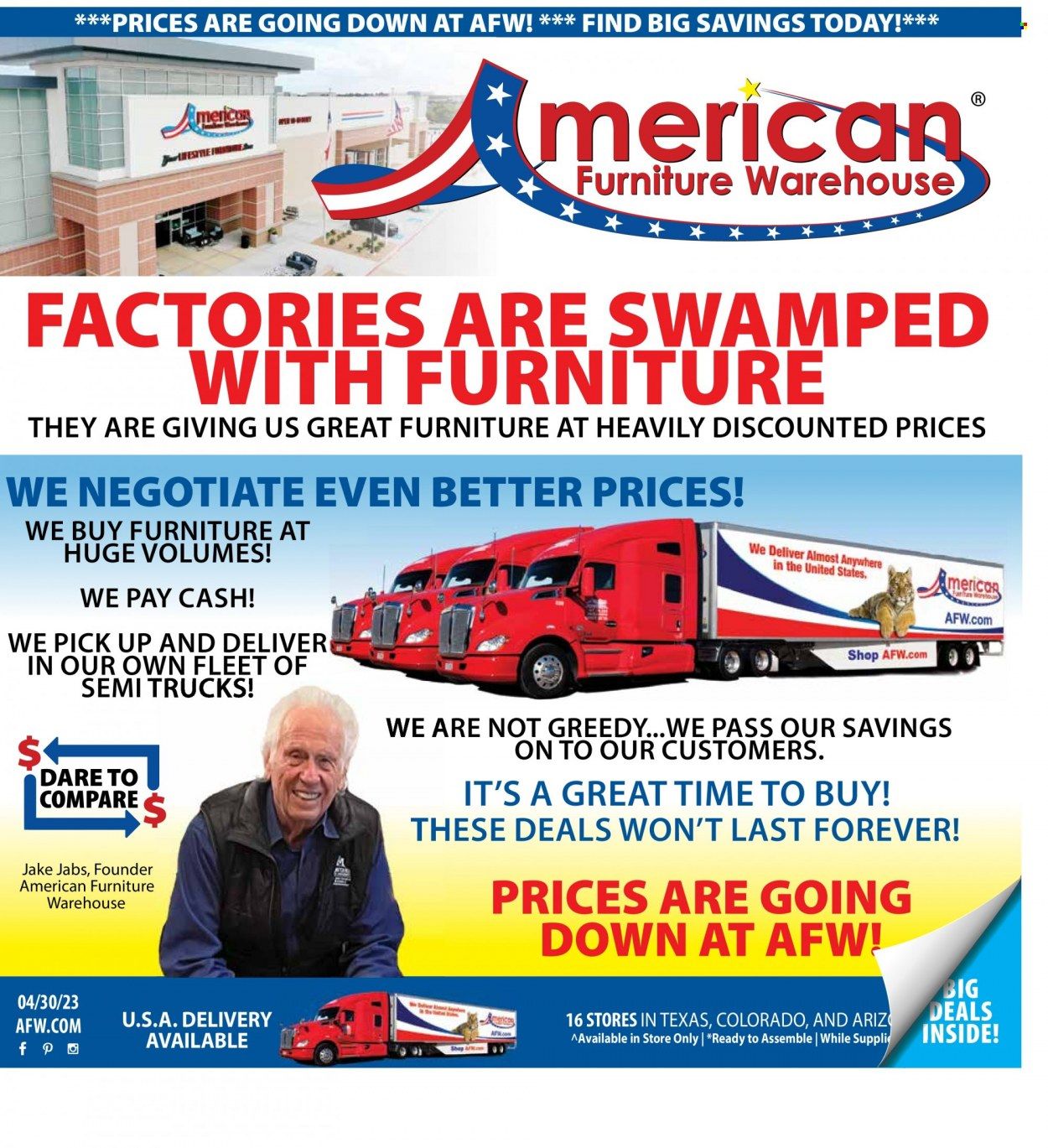 American Furniture Warehouse Factory Sale - Page 1