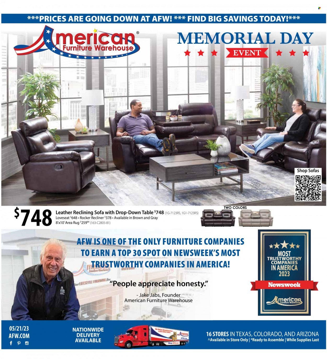 American Furniture Warehouse Ad - Page 1