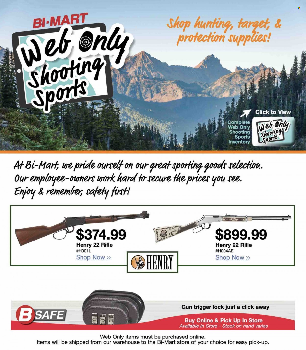 Bi:Mart Ad - Web Only Shooting Sports Supplies - Page 1